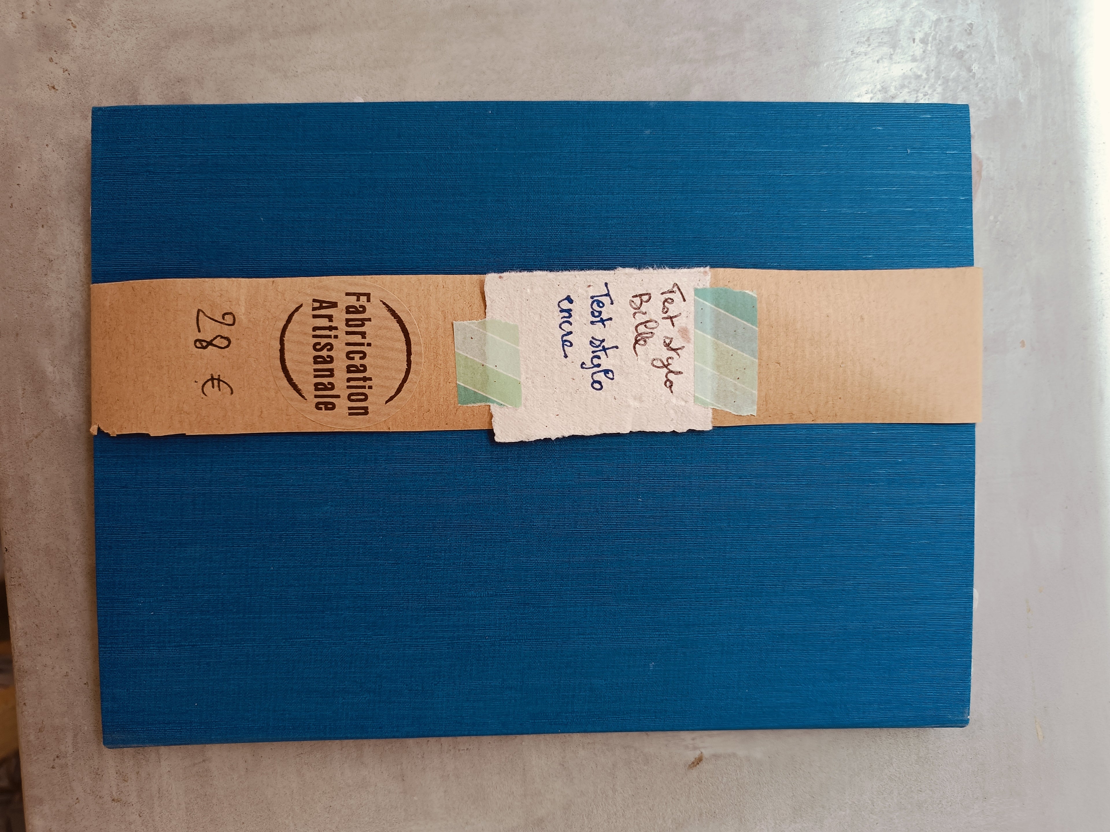 Carnet bleu A5 papier artisanal