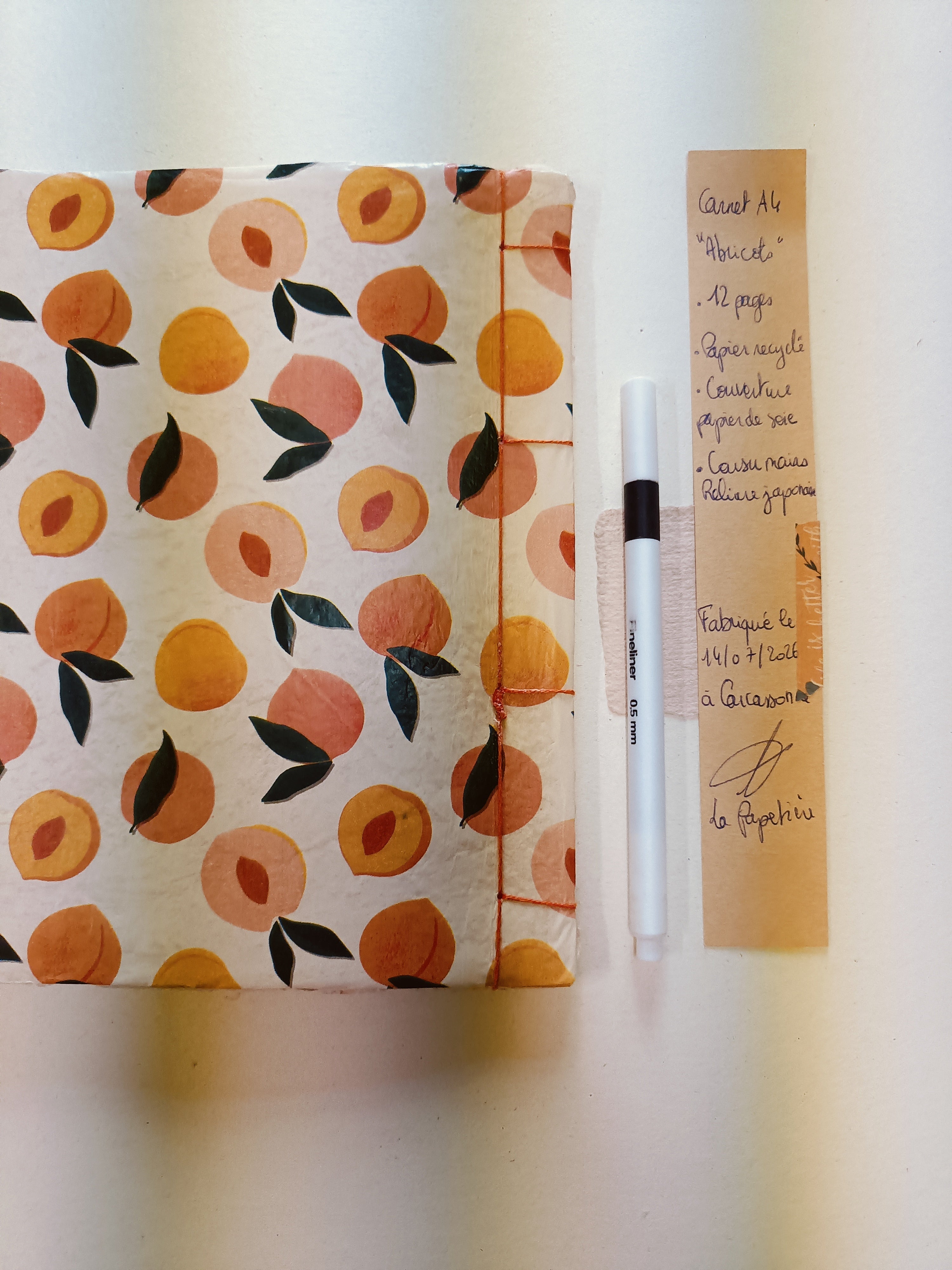Carnet Abricots format horizontal, cahier d'écriture, journal, album photos